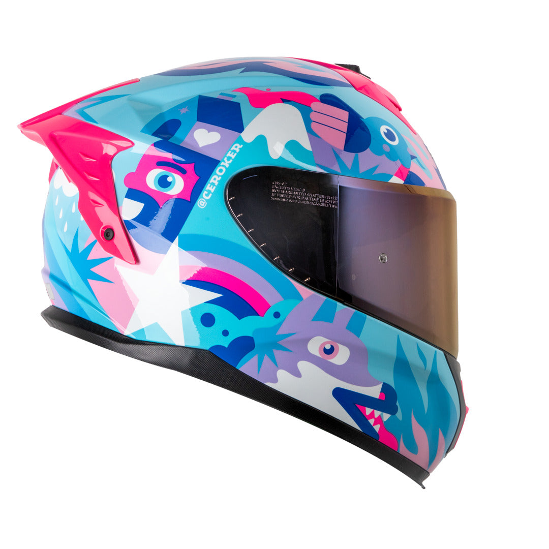 Casco Integral Shaft Pro 610 Doble Visor Magic World Azul