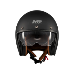 Casco Abierto MT Lemans 2 SV Custom Negro Mate | Certificación ECE – Estilo Retro