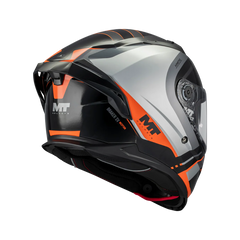 Casco integral MT Braker 2 Inception Gris Naranja Brillo