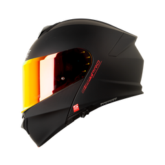 Casco Abatible Shaft Pro 4000 Negro Mate Rojo