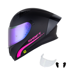 Casco Integral para Mujer Shaft 526 Solid Negro Fucsia | Certificación ECE 2206