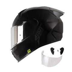 Casco Integral Shaft 560 Solid Negro Gris Brillo Visor Plata