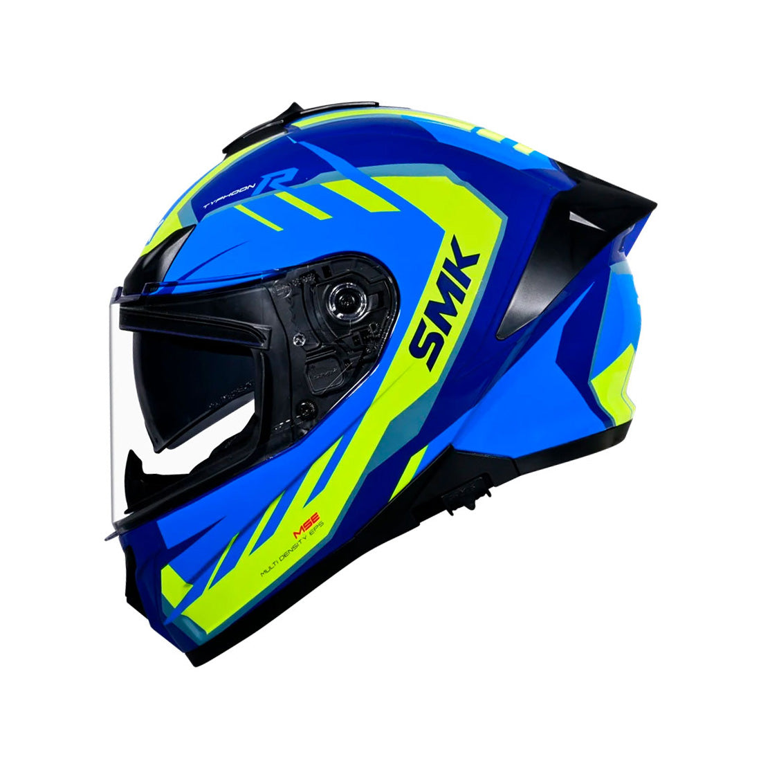 Casco integral SMK Typhoon Aerot Azul Amarillo