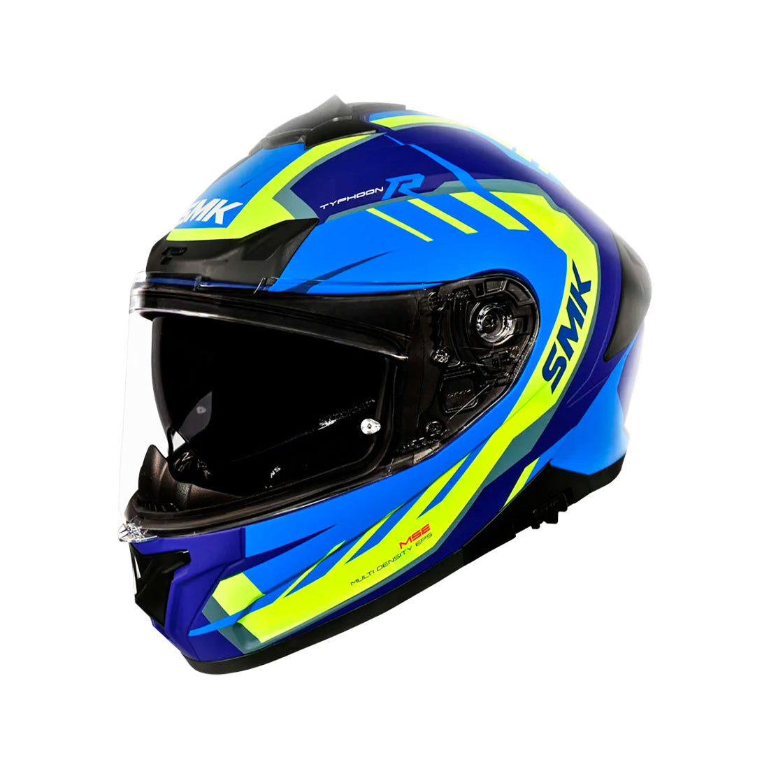 Casco integral SMK Typhoon Aerot Azul Amarillo