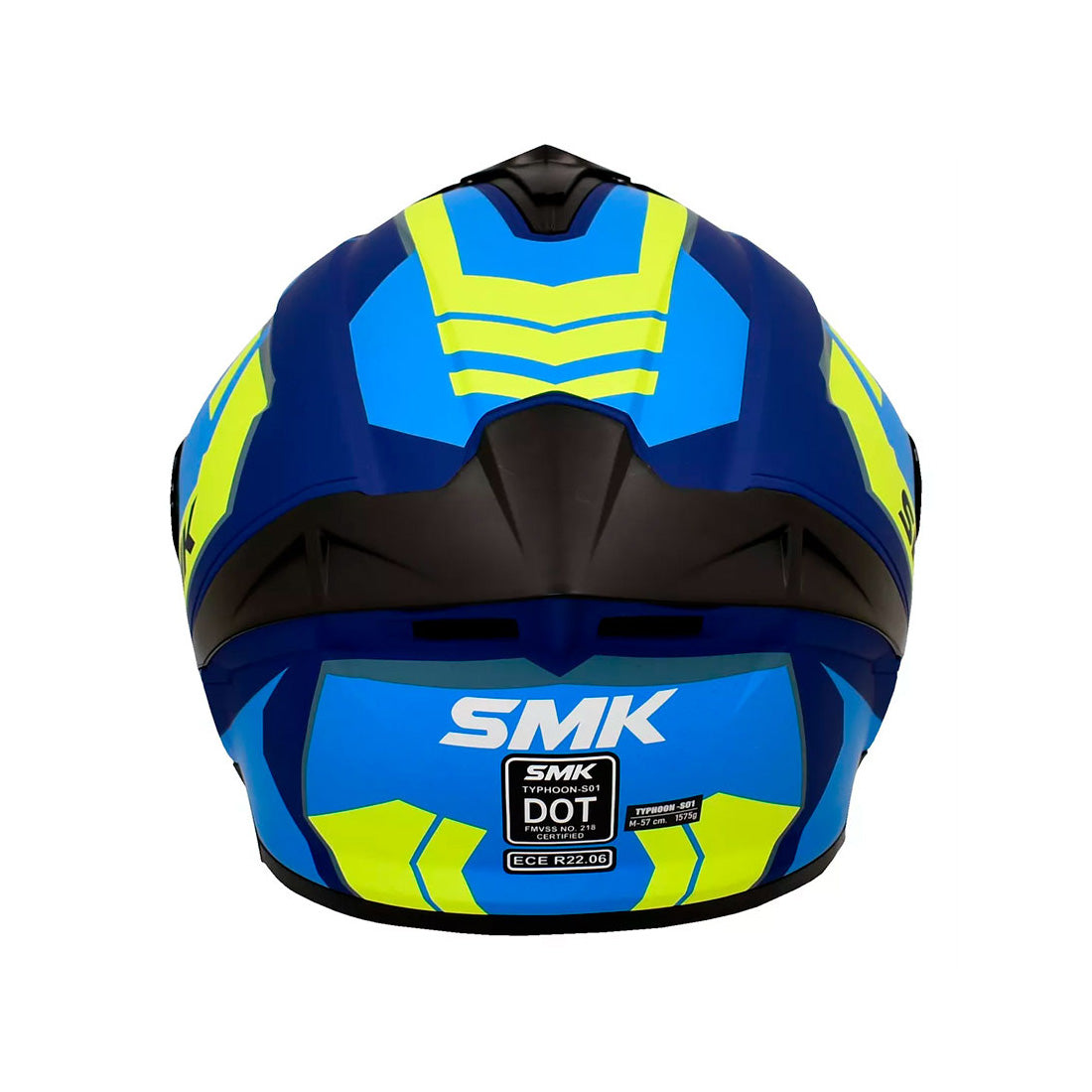 Casco integral SMK Typhoon Aerot Azul Amarillo