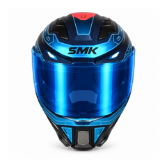 Casco integral SMK Agnar Cyborg Cromo Azul + Iridium azul