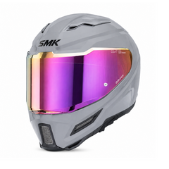 Casco integral SMK Agnar solid gris nardo + visor iridium rosa