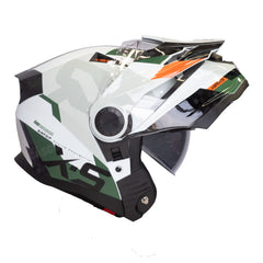 Casco multipropósito Abatible X-Sports 165 Amtop Blanco Verde Naranja