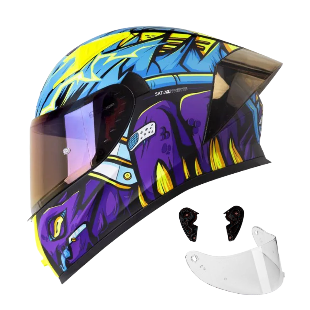 Casco Integral Shaft 526 Armored Azul Morado