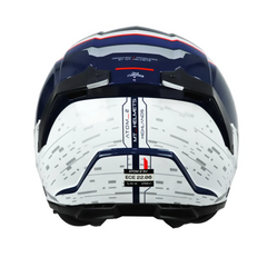Casco Abatible MT Atom 2 SV Highlands D5 Blanco Azul Oscuro Rojo