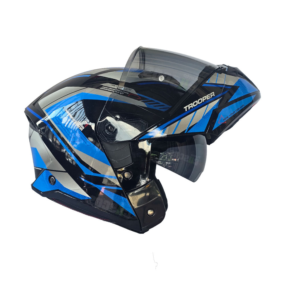 Casco Abatible KNT Trooper QRS Azul