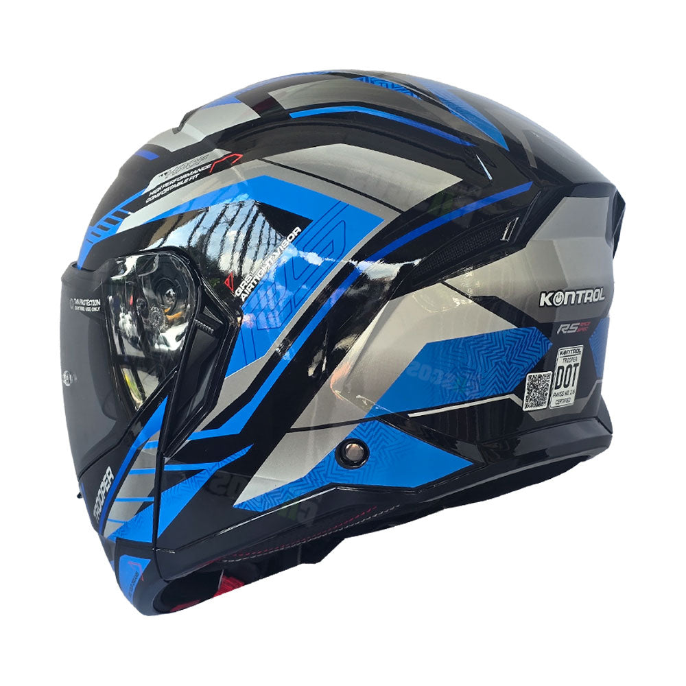 Casco Abatible KNT Trooper QRS Azul