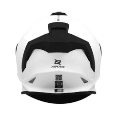 Casco Integral X-Sports V151 Solid Blanco + Visor Iridium Morado