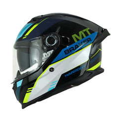 Casco integral MT Braker 2 Harmony Azul Amarillo + Visor Iridium Azul