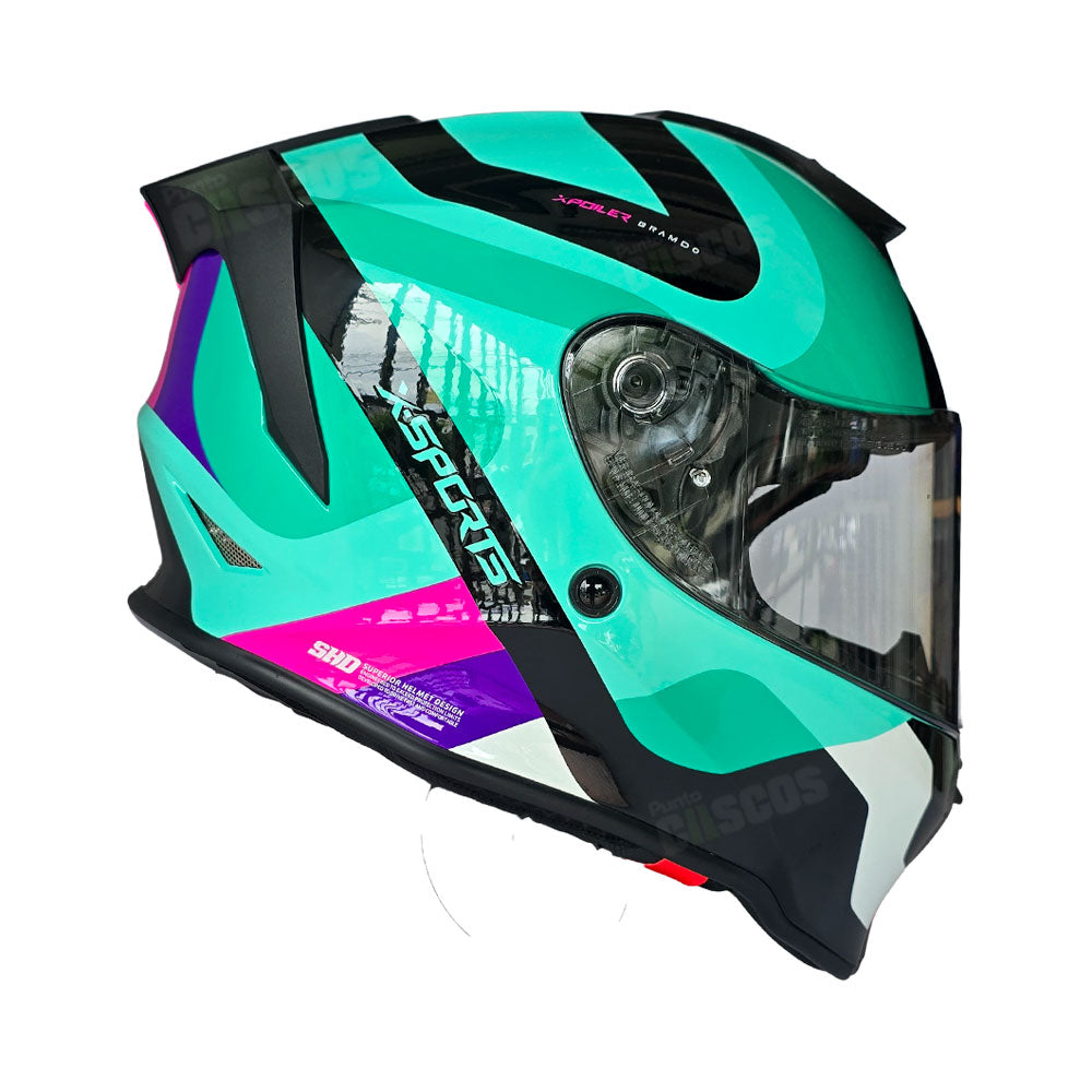 Casco Integral X-Sports V151 Bramdo Verde Claro