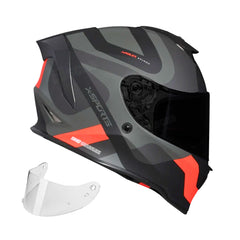 Casco Integral X-Sports V151 Bramdo Gris Rojo + Visor Humo