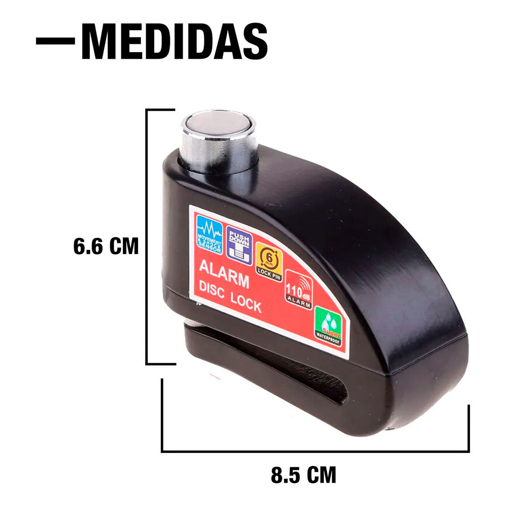 Candado Freno De Disco Con Alarma Para Moto