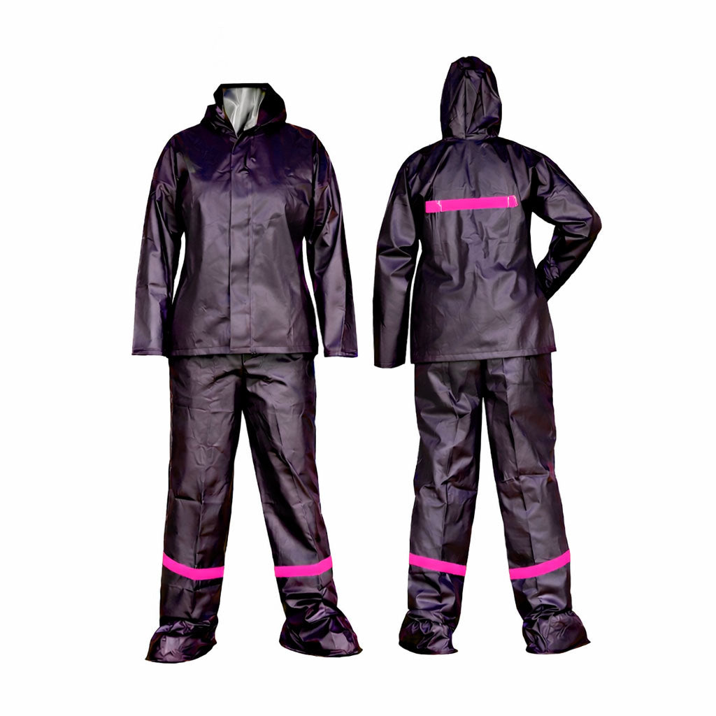 Traje Impermeable PVC Vulcanizado Femenino Fucsia