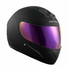 Casco Integral KNT 878 Negro mate + visor iridium Morado