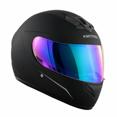 Casco Integral KNT 878 Negro mate + visor iridium Arcoiris