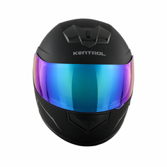 Casco Integral KNT 878 Negro mate + visor iridium Arcoiris