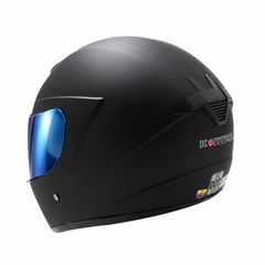 Casco Integral KNT 878 Negro mate + visor iridium Azul