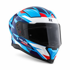 Casco Integral X-Sports Helios Circuit Negro Azul Rojo
