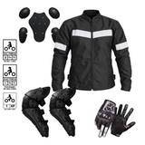 Combo Full Certificado Chaqueta Protección Inst Plus + Rodilleras shaft 313+ Guantes MC122