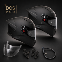 Combo 2 Cascos Integrales X-Sports Helios Solid Negro Mate