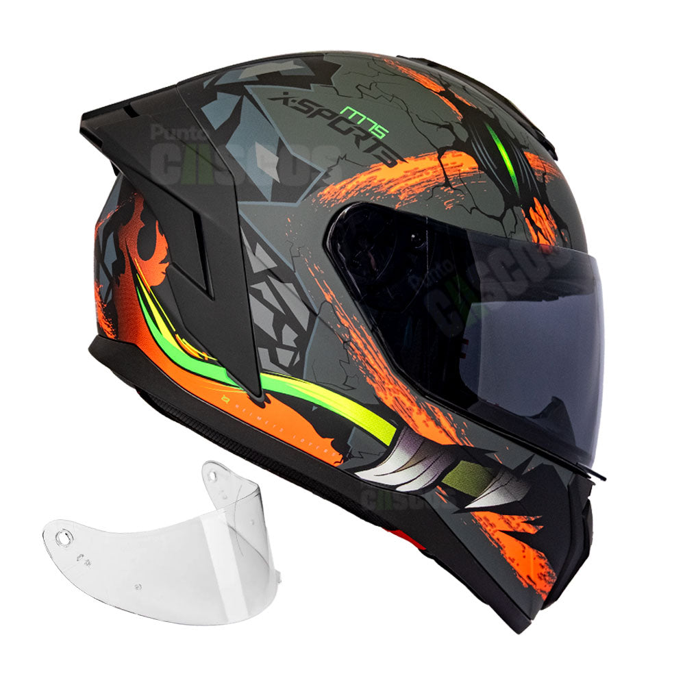 Casco Integral X-Sports M75 Crocsus Naranja