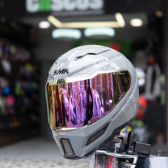 Casco integral SMK Agnar solid gris nardo + visor iridium rosa