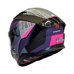 Casco integral Spartan Panther SV Detroit Fucsia Gris