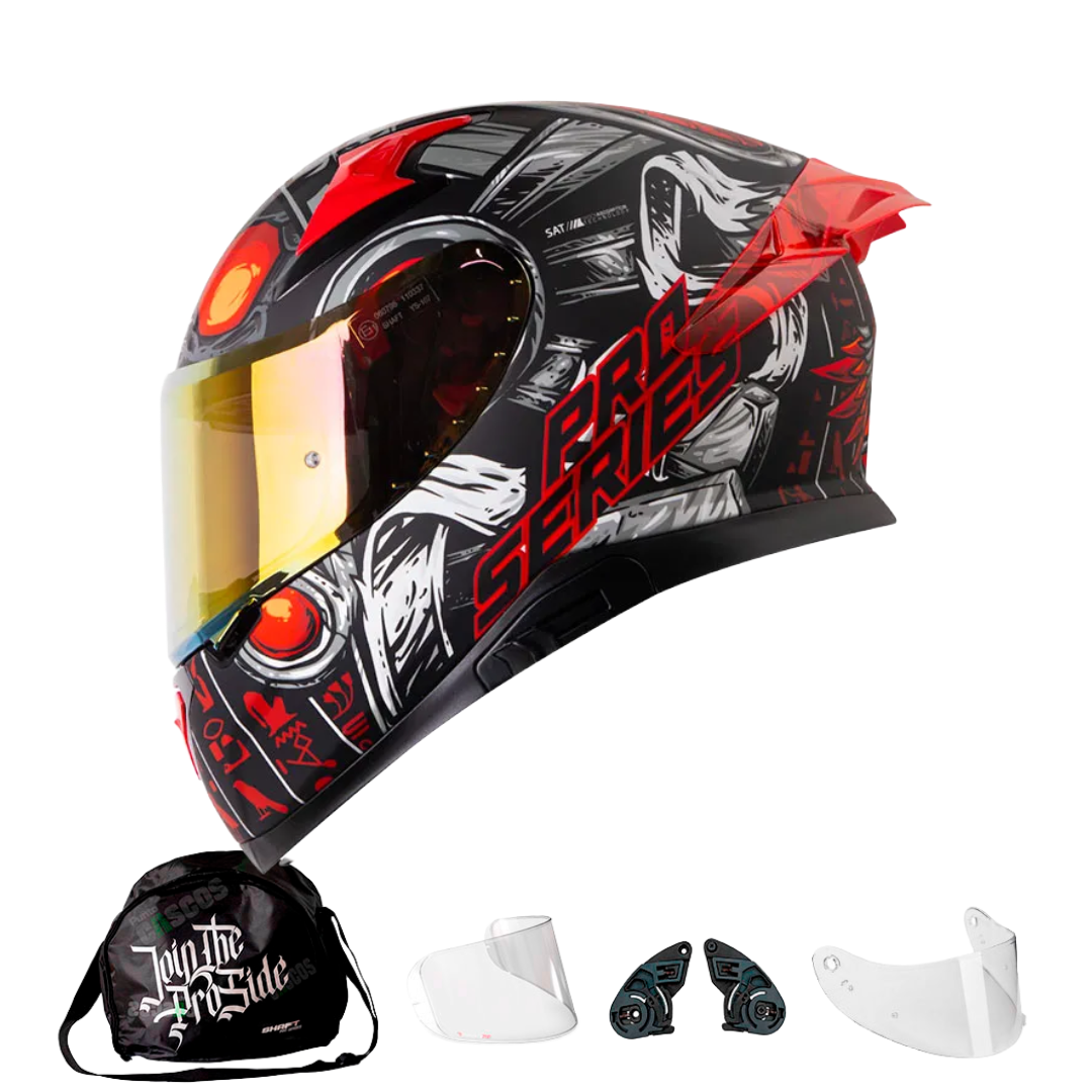 Casco Integral Shaft Pro 612DV Faraón Rojo Gris
