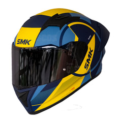 Casco integral SMK Stellar Faro Azul Amarillo