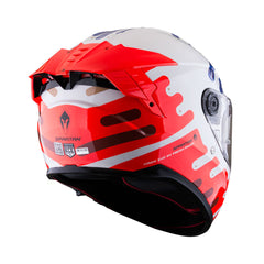 Casco integral Spartan Hawk SV Freshpaint Blanco Naranja + Visor humo
