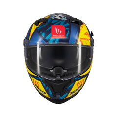 Casco integral MT Braker 2 Fury Azul Amarillo
