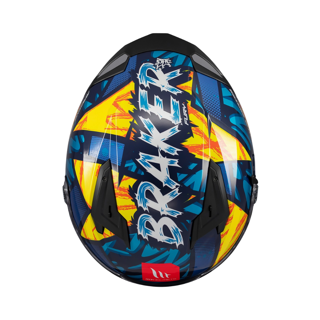Casco integral MT Braker 2 Fury Azul Amarillo
