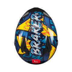 Casco integral MT Braker 2 Fury Azul Amarillo