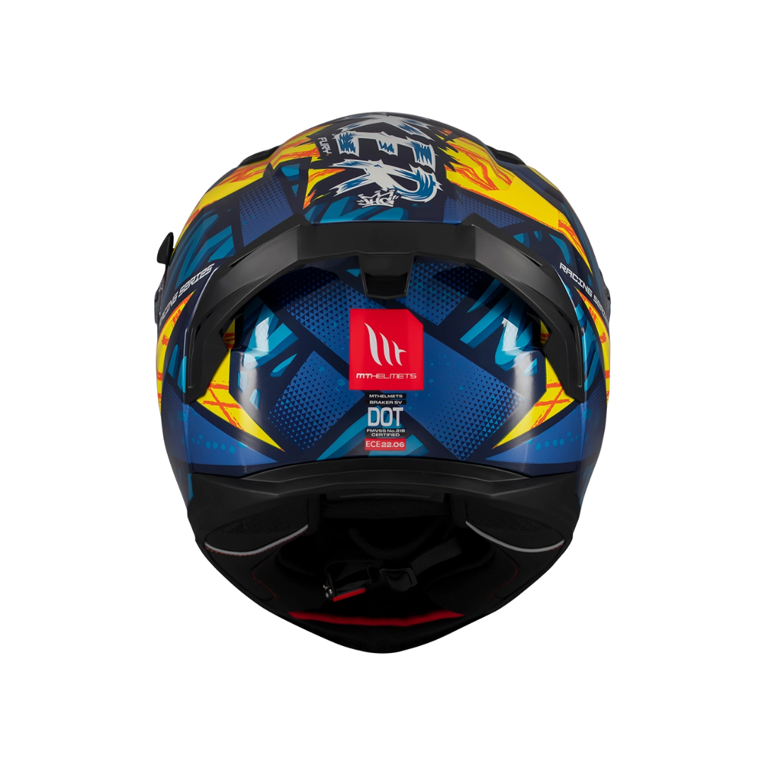 Casco integral MT Braker 2 Fury Azul Amarillo