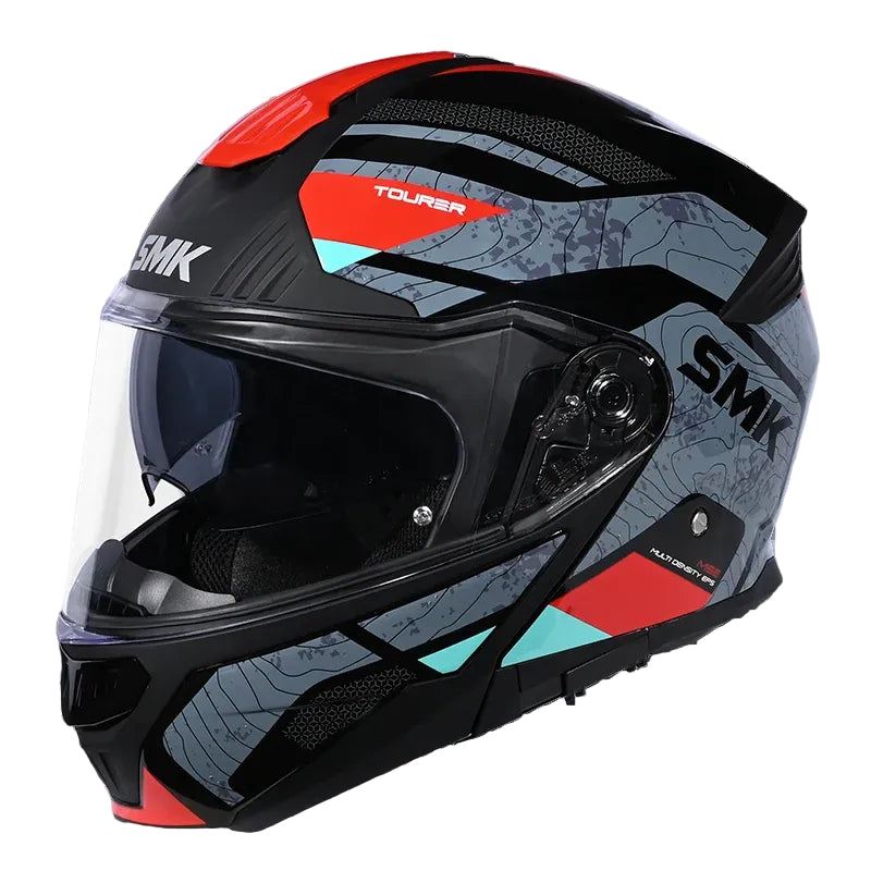 Casco Abatible SMK Gullwing Navigator Gris Rojo