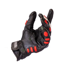Guantes de Cuero para moto Halifax Fibra de Carbono caña media