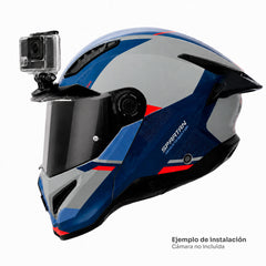 Casco Abatible Spartan Ghostfighter Komb Gris claro azul rojo