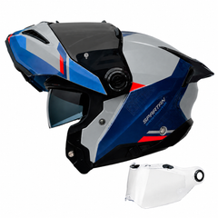 Casco Abatible Spartan Ghostfighter Komb Gris claro azul rojo