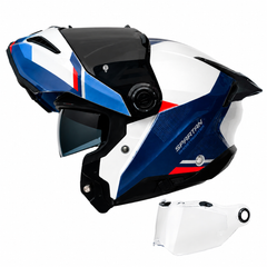 Casco Abatible Spartan Ghostfighter Komb Blanco azul rojo