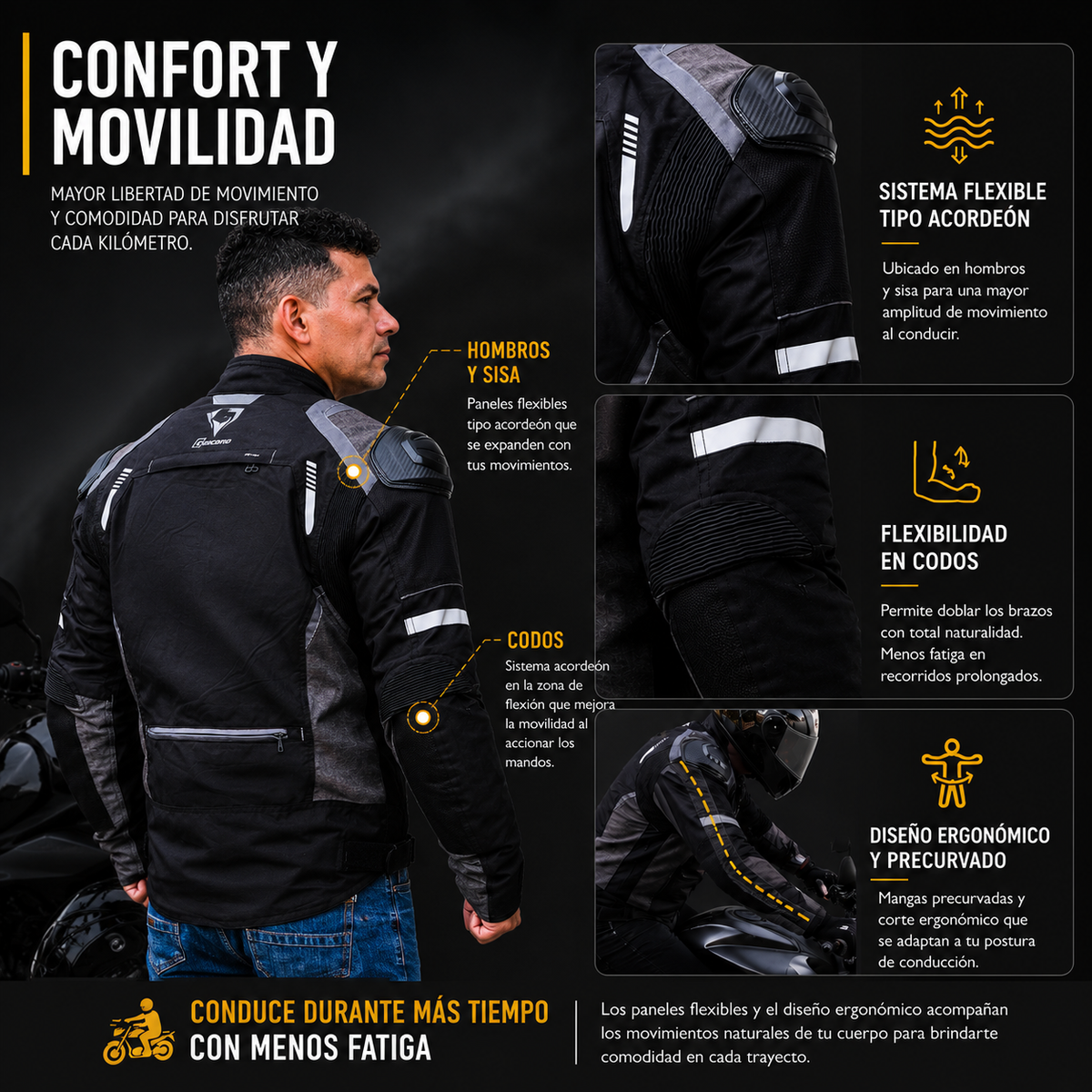 Chaqueta protección Giacomo Hard Racer Gris 2.0