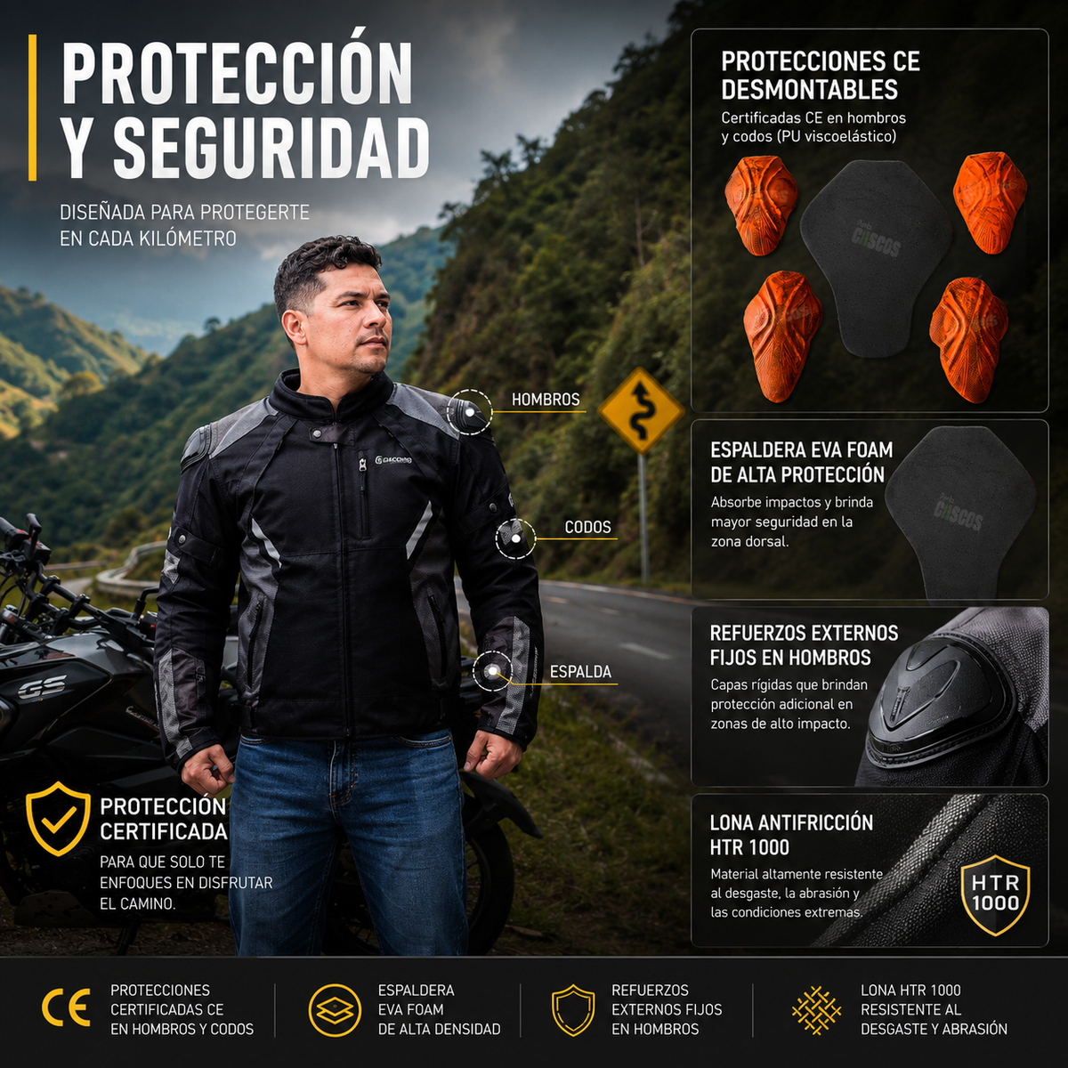Chaqueta protección Giacomo Hard Racer Gris 2.0