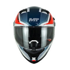 Casco integral MT Braker 2 Harmony Blanco Azul Rojo + Visor iridium Azul