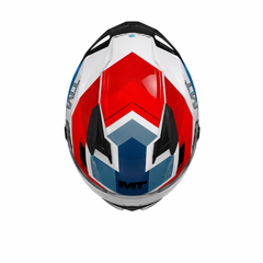 Casco integral MT Braker 2 Harmony Blanco Azul Rojo + Visor iridium Azul