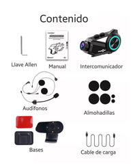 Intercomunicador Bluetooth con cámara 2K Freedconn R3 PRO + Memoria de 64G