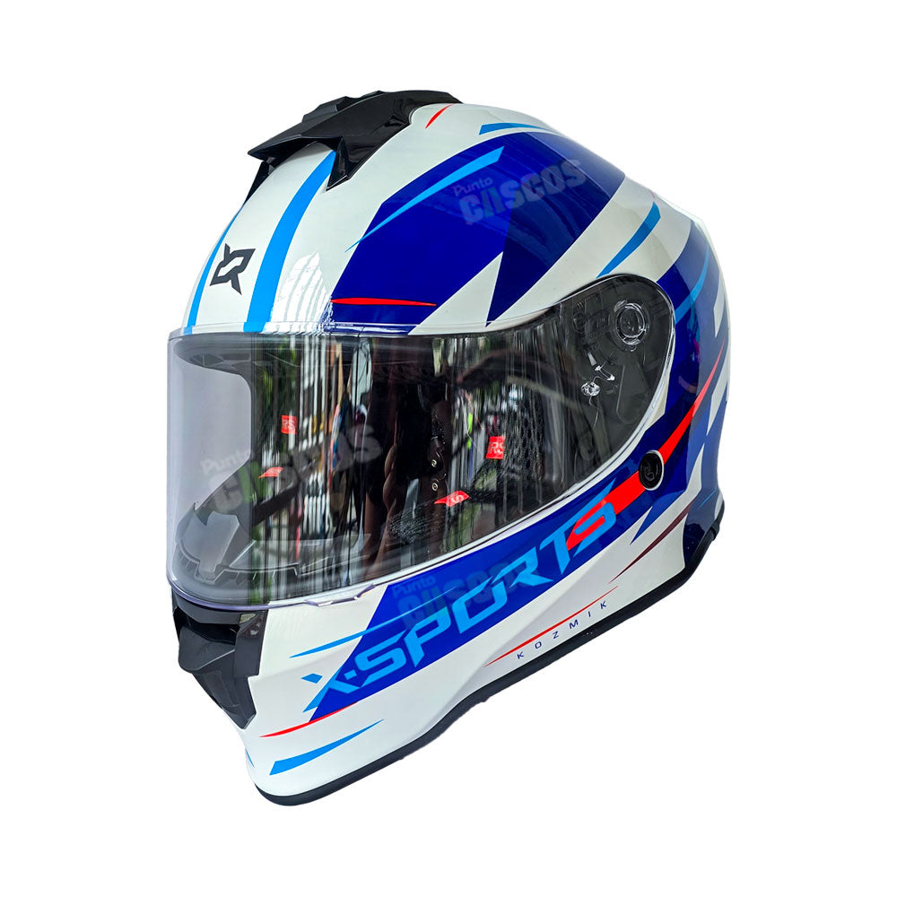 Casco Integral X-Sports V151 Kozmik Blanco + Visor Humo